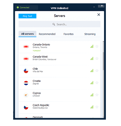 VPN Unlimited Server List in our VPN Unlimited VPN review