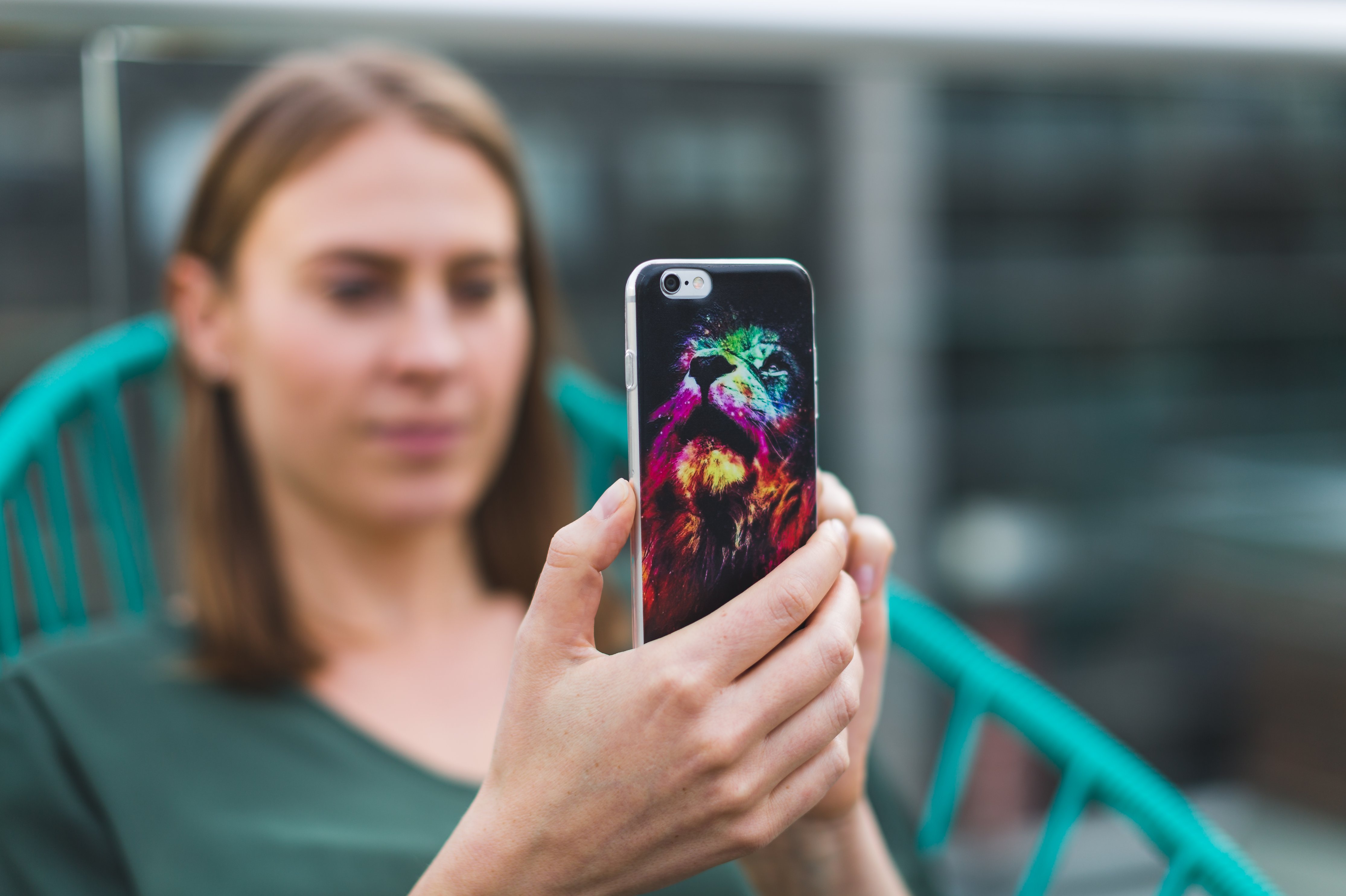 Woman using social network on phone Woman using social network on phone