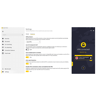 CyberGhost settings in our CyberGhost VPN review