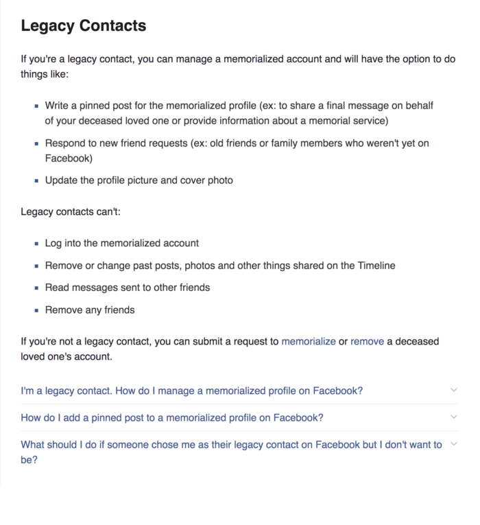 Facebook Legacy Contact