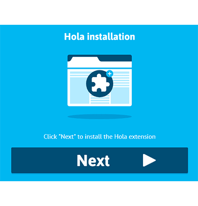 Zrzut ekranu kreatora instalacji Hola Free VPN