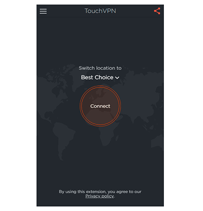 Touch VPN disconnected view screenshot in our Touch VPN review