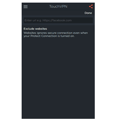 Touch VPN settings screenshot in our Touch VPN review