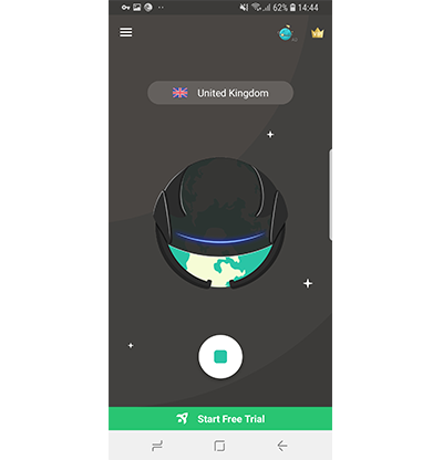 Screenshot of what VPN Proxy Master's main screen looks like when you're connected