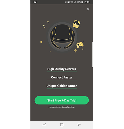 Screenshot of VPN Proxy Master's prompt to upgrade to premium