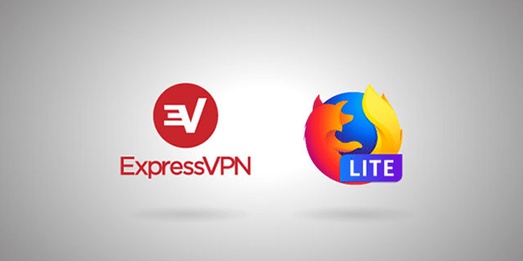 ExpressVPN logo next to Mozilla Firefox Lite logo ExpressVPN logo next to Mozilla Firefox Lite logo