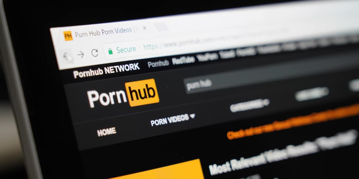 Pornhub Website on a Laptop Computer Pornhub Website on a Laptop Computer
