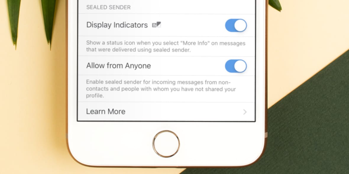 Signal sealed sender