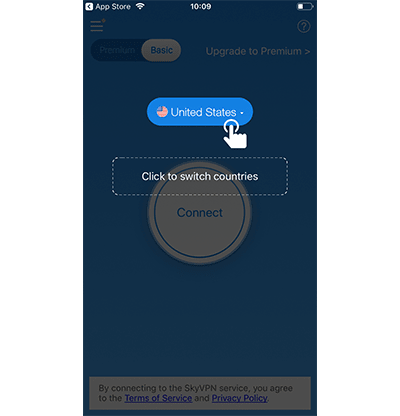 Screenshot of the tips screen on SkyVPN's mobile app
