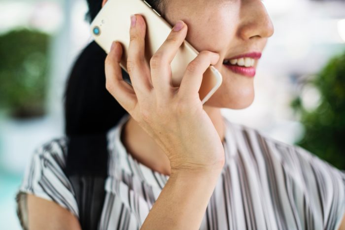 Woman talking on phone