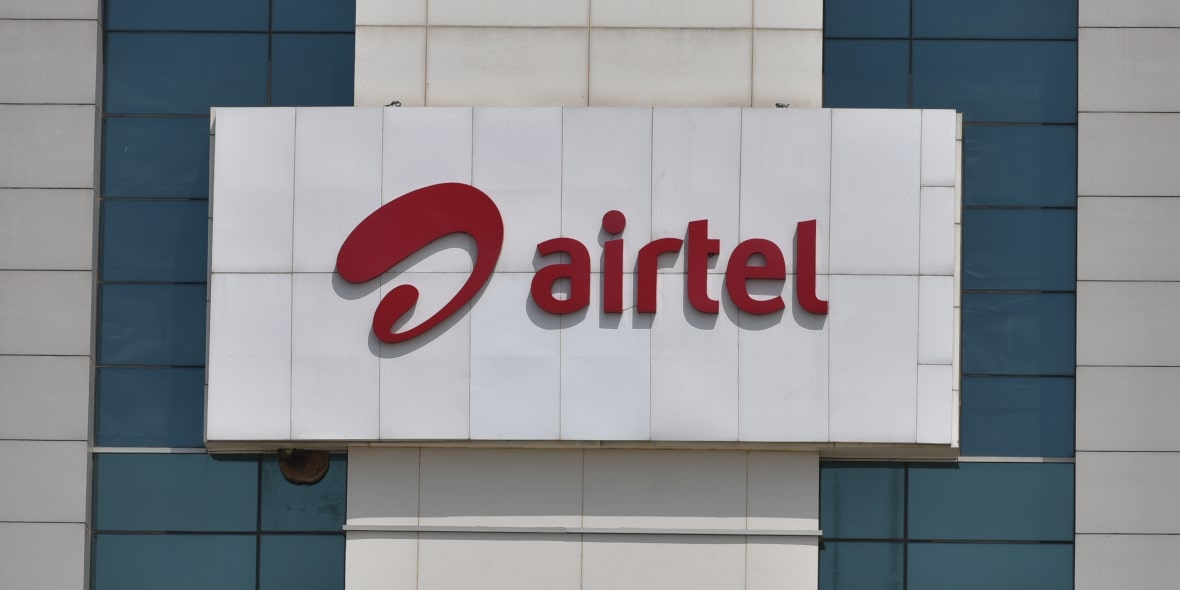 Billboard Showing Logo of Indian Telecommunications Company Airtel Billboard Showing Logo of Indian Telecommunications Company Airtel
