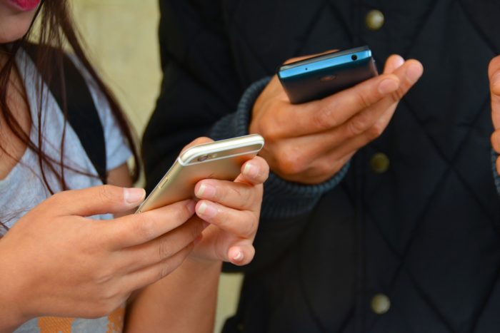 People using phones