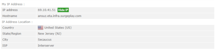 IP Address Results When Connected to ExpressVPN