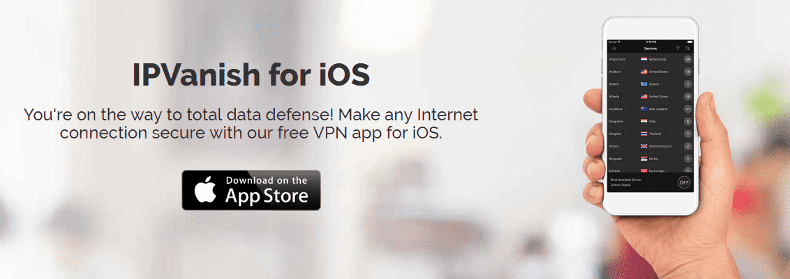IPVanish iOS Download Page
