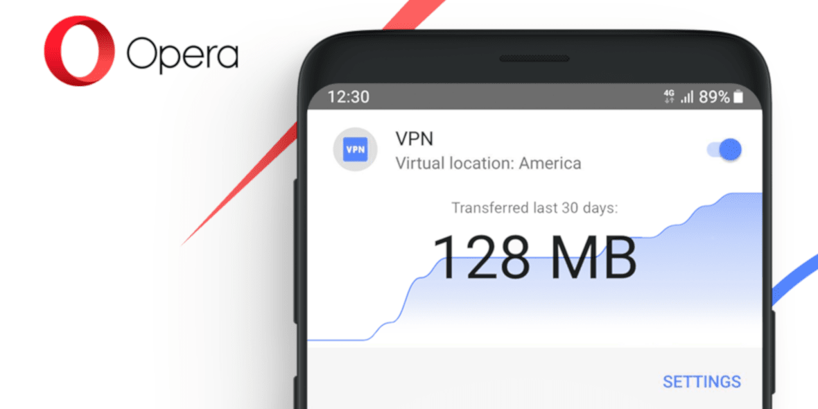 Opera Built-In VPN for Android Screenshot of Opera's Built-In VPN for Android