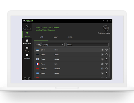 IPVanish desktop screenshot