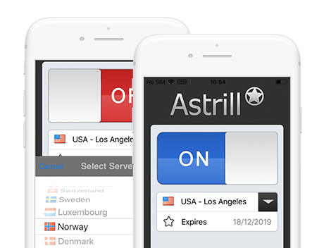 Capturas de tela da Astrill em dispositivos móveis
