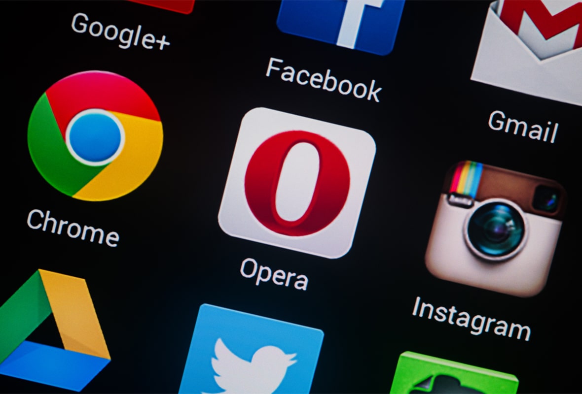 Opera app on a screen