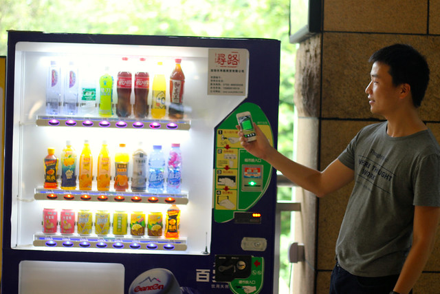 Chinese man buys drink with WeChat