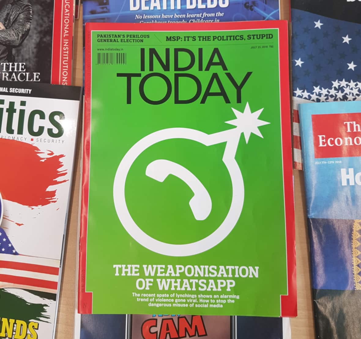 Cover of India Today with headline The Weaponisation of WhatsApp
