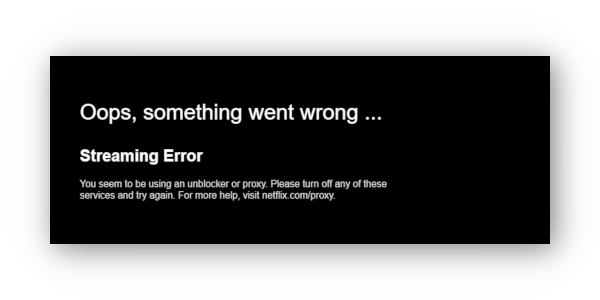 Błąd proxy serwisu Netflix