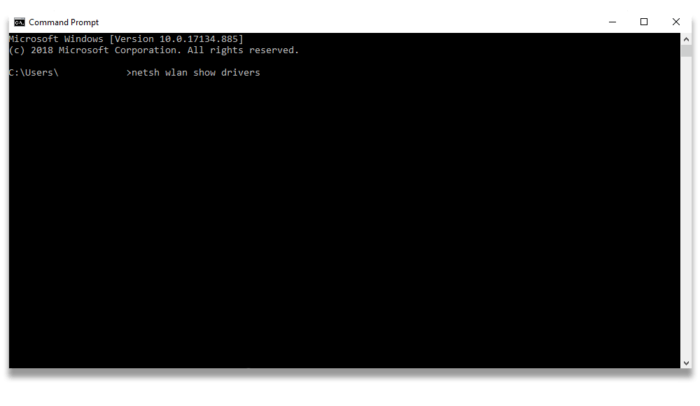 Screenshot of the command prompt window on a computer