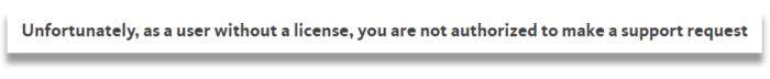 Screenshot from Avira's website explaining that support isn't available to free users