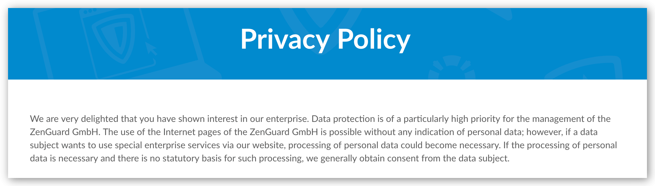 Screenshot of ZenMate Privacy Policy