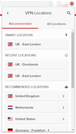 ExpressVPN Chrome extension server locations