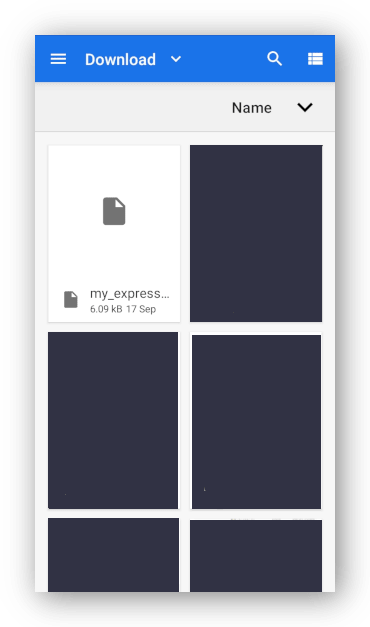 Screenshot of ExpressVPN config file downloaded