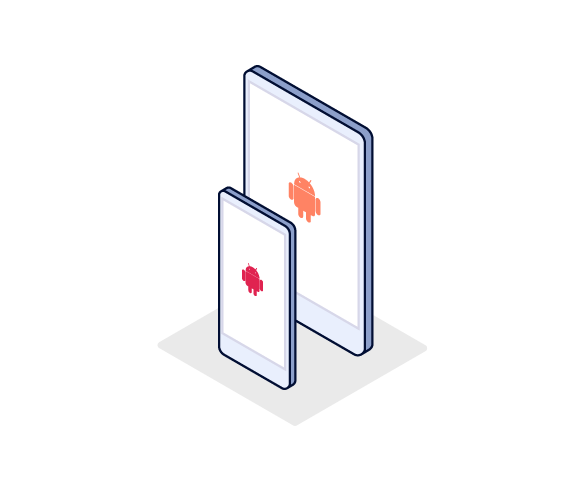 Ilustracja przedstawiająca telefon i tablet z Androidem