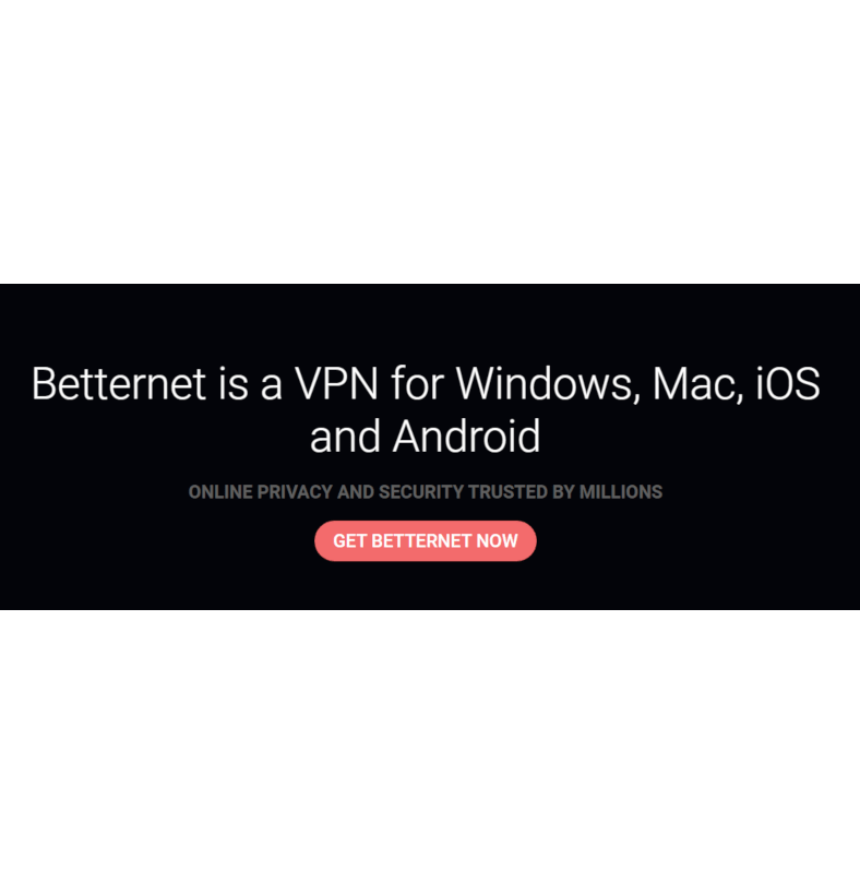 Screenshot of Betternet download button