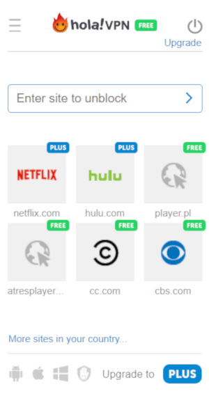 Estensione di Hola VPN per il browser Google Chrome