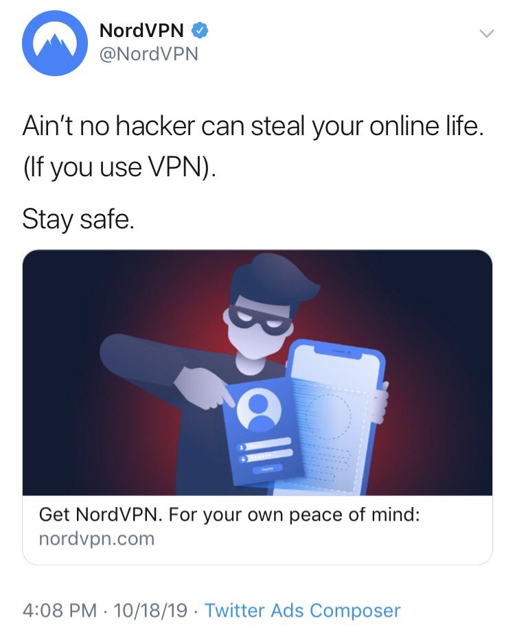 A screenshot of the deleted NordVPN tweet