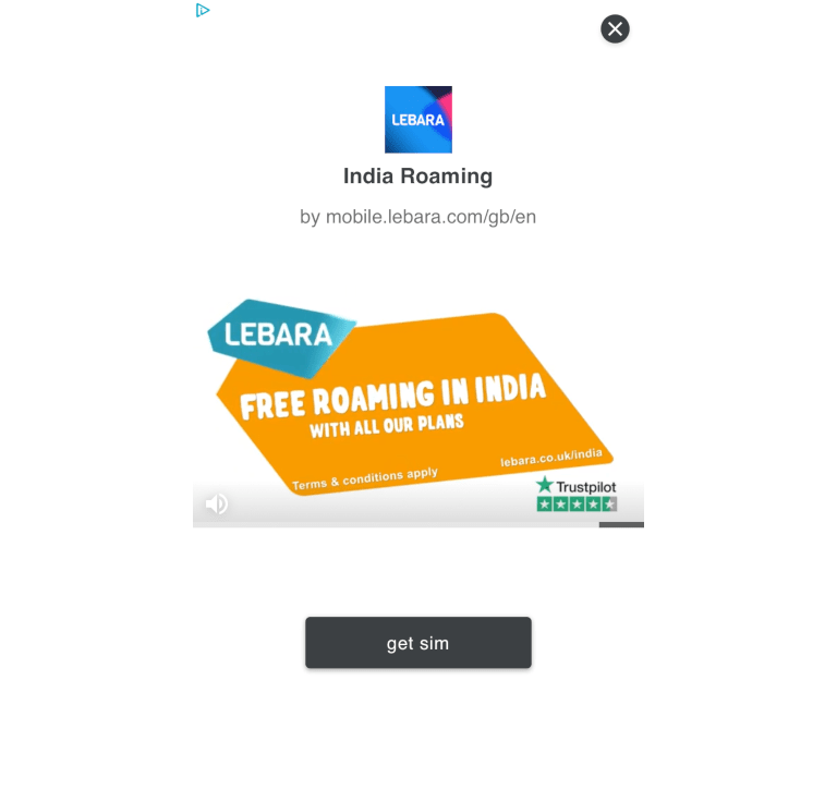Screenshot of pop-up ad in VPN360 app
