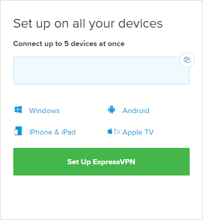 The 'Set Up ExpressVPN' screen
