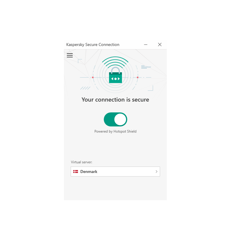 Captura de pantalla de la aplicación VPN de Kaspersky