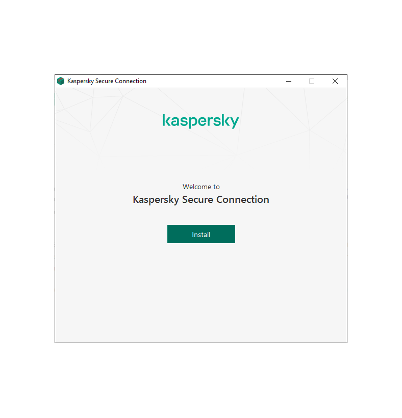 Screenshot of the first step in Kaspersky Secure Connection installation