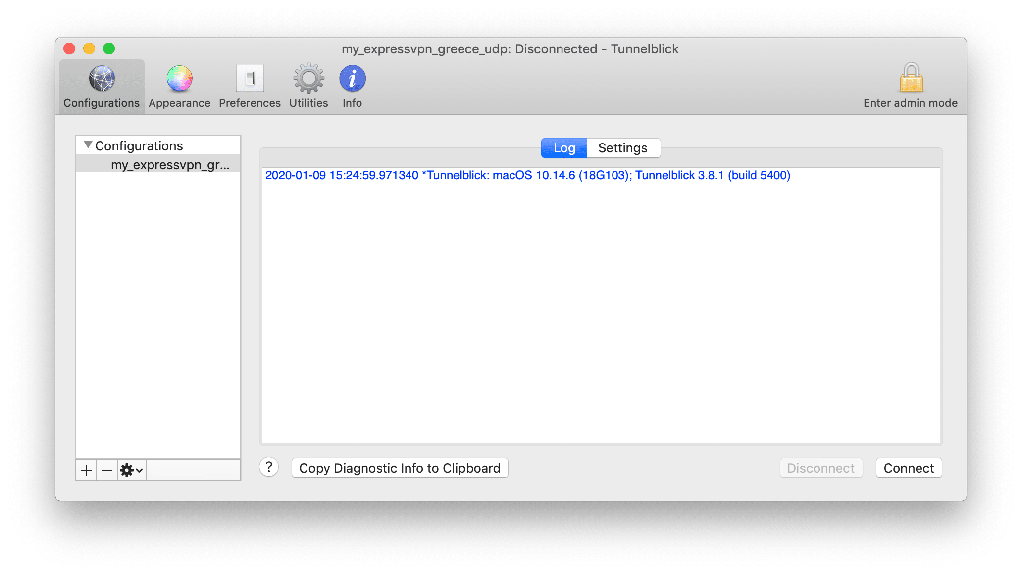 Tunnelblick manual configuration