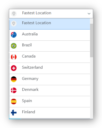Lista de ubicaciones de servidores de McAfee VPN