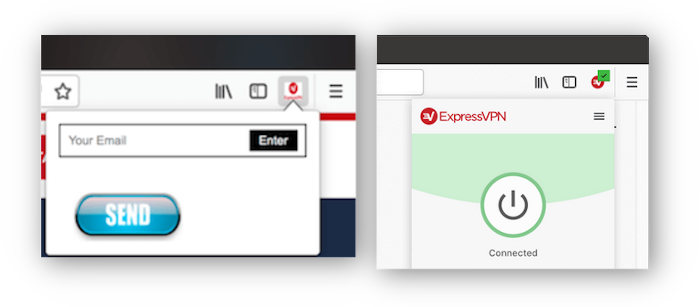 Comparison of real and fake VPN browser add-ons