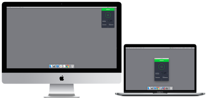 Obraz aplikacji Private Internet Access VPN na komputerze Mac.