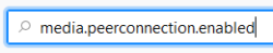 Screenshot of the media.peerconnect.enabled in the Firefox config menu