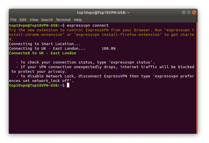 ExpressVPN funcionando en Linux