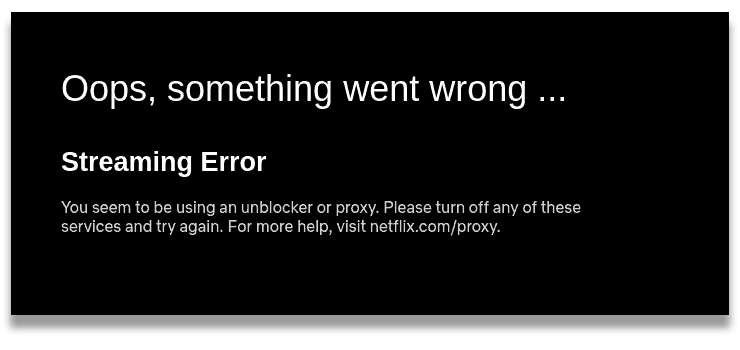 Netflix proxy error