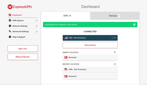 Aplicación de ExpressVPN para routers