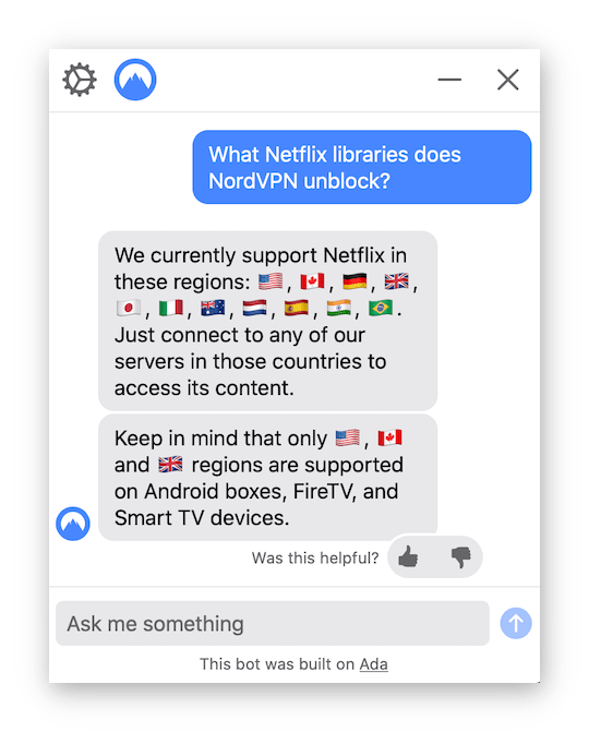 NordVPN 고객 지원 서비스