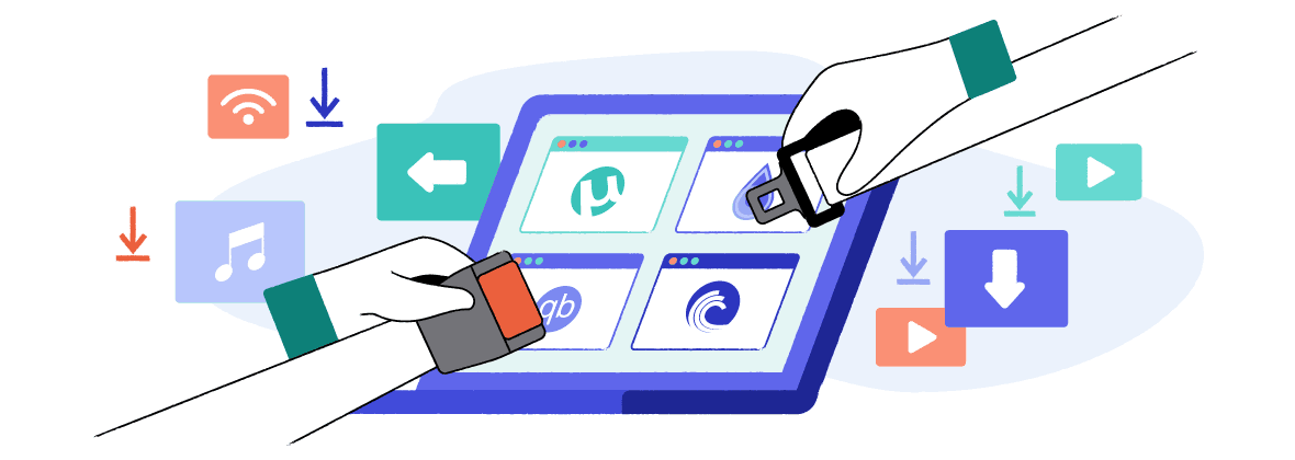 A character protecting torrent files using a seat belt