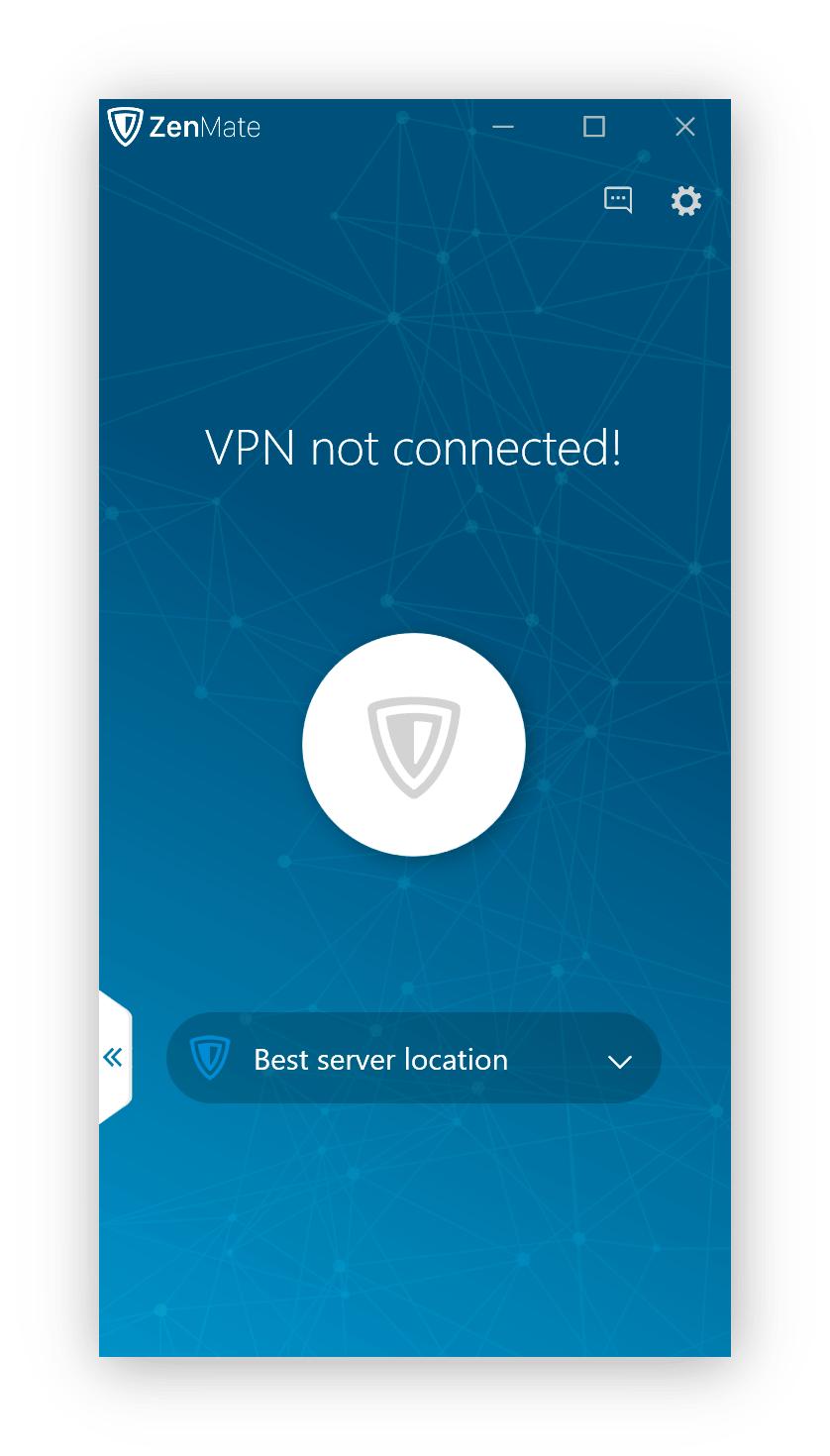 zenmate windows app main screen