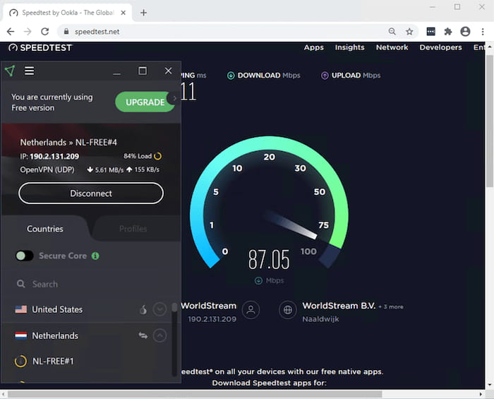 Proton VPN es la VPN gratuita más rápida